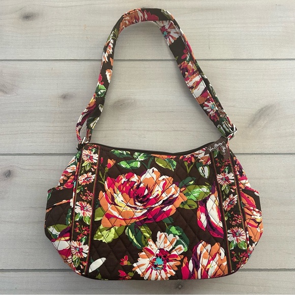 Vera Bradley Handbags - NWOT Vera Bradley Floral English Rose Adjustable Strap Shoulder Handbag